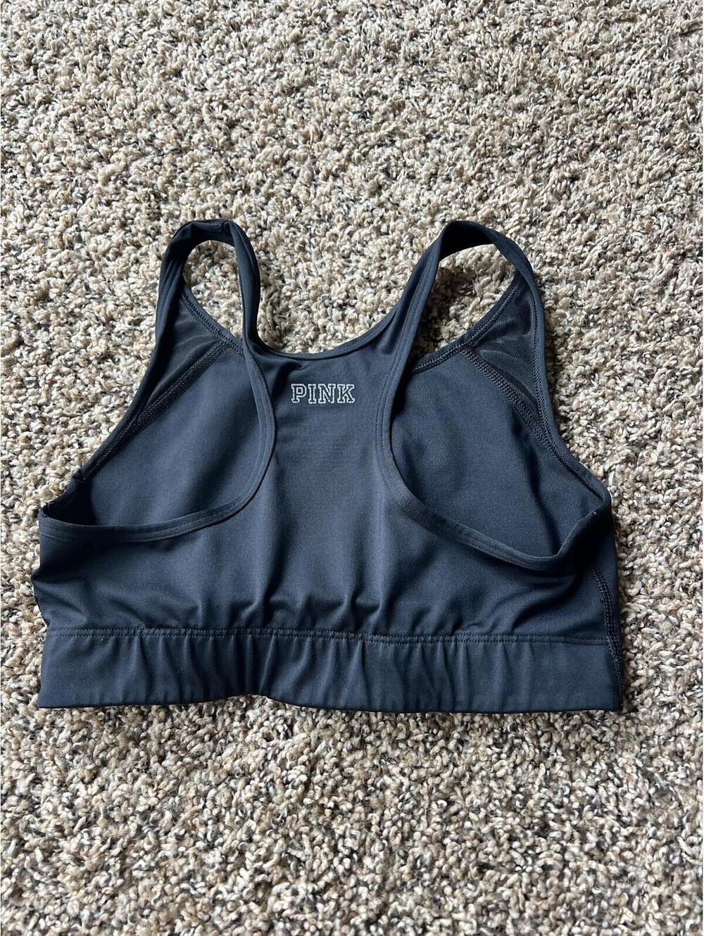 Victoria's Secret PINK Ultimate Black Sports Bra Medium - Picture 1 of 3